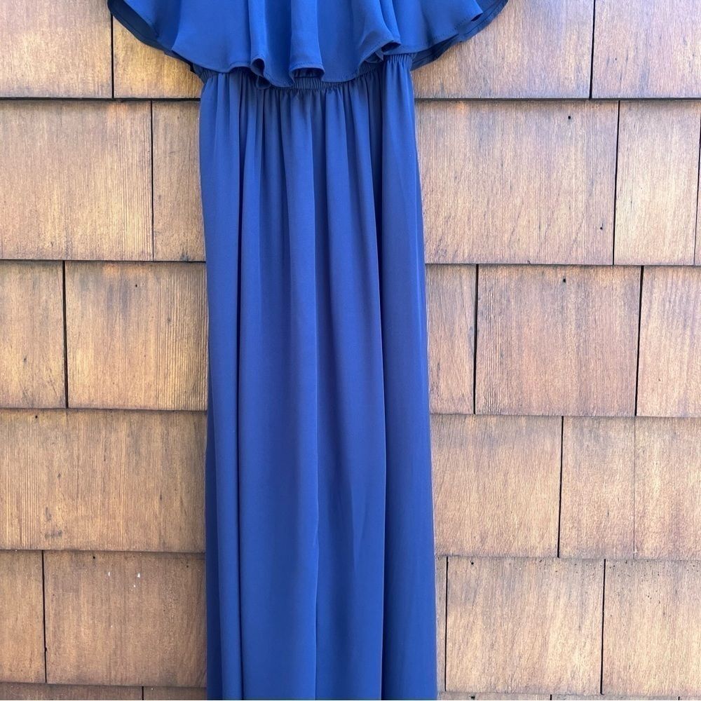 Show Me Your Mumu Hacienda Strapless Ruffle Rich Navy Blue Maxi Dress Sz XS NWT - Picture 15 of 16